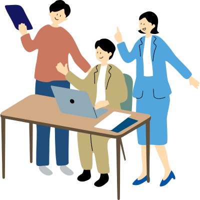 「お客様の様々なライフシーンに合わせた「安心」の保険プランをご案内します」のイメージイラスト